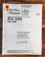 Pioneer RX-590 RX-390 Cassette Receiver  Service Manual *Original*