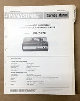 Panasonic RD-7678 Record Player / Turntable Service Manual *Original*