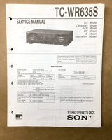 Sony TC-WR635S Cassette Service Manual *Original*