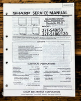 Sharp 27F-S50 27F-R40 -S100 -S120 TV / Television Service Manual *Original*