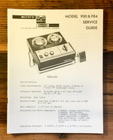 Sony Model 900 F84 Tape Recorder Service Manual *Original*