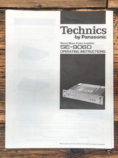 Technics SE-9060 Amplifier  Owner / User Manual *Original*