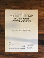 Hafler P-125 Amplifier Installation & User Manual *Original*