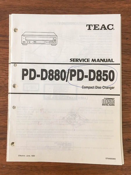 Teac PD-D880 PD-D850 CD PLAYER Service Manual *Original*
