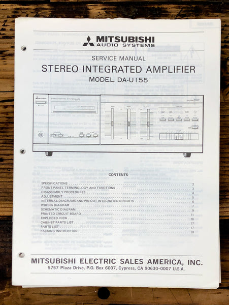 Mitsubishi DA-U155 Amplifier Service Manual *Original*