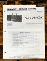 Sharp GX-CD510 Boombox / Radio Service Manual *Original*