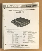 Panasonic SG-573 Radio / Record Player   Service Manual *Original*