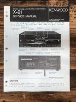 Kenwood X-91 Cassette  Service Manual *Original*