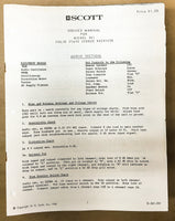 H.H. Scott Model 341 Receiver Service Bulletin *Original*