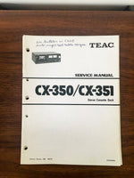 TEAC CX-350 CX-351 Cassette Service Manual *Original*