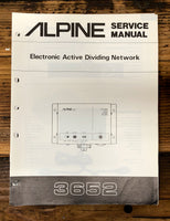 Alpine Model 3652 Dividing Network  Service Manual *Original*