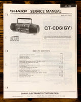 Sharp QT-CD6 Radio Service Manual *Original*