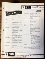 Altec Model 1591A Compressor Owner / Operating Manual *Original* #1