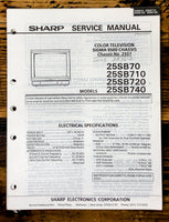 Sharp 25SB70 25SB710 25SB720 25SB740 TV / Television Service Manual *Original*