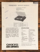 Onkyo CP-1022A Record Player / Turntable  Service Manual *Original*