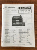 Sanyo SYSTEM 580 STEREO Service Manual *Original*
