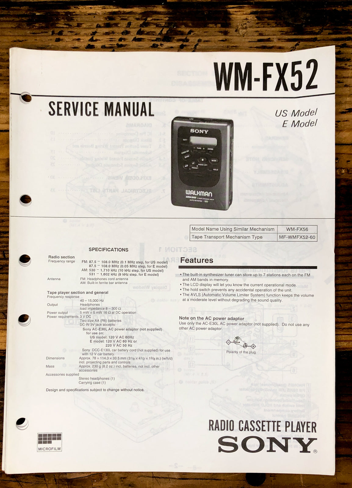 Radio Cassette Service Manual *Original* – Vintage Audio Store ...