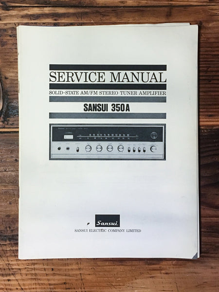 Sansui  Model 350A 350 A Receiver Operation / Maintenance Manual *Original*