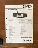 Sony ZS-M35 MiniDisc System  Service Manual *Original*