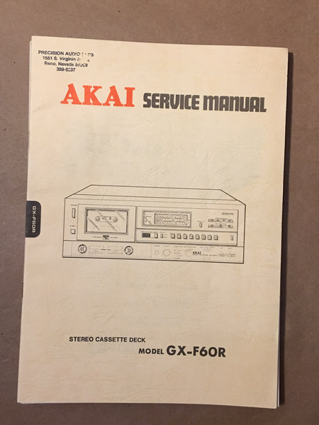 Akai GX-F60R Cassette  Service Manual *Original*