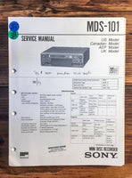 Sony MDS-101 MiniDisc MD Player  Service Manual *Original*