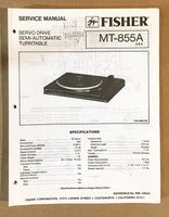 Fisher MT-855A MT-855 A Record Player / Turntable Service Manual *Original*