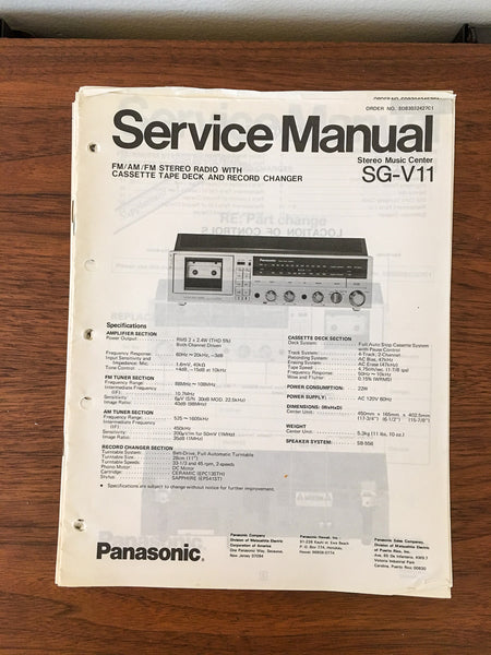 Panasonic SG-V11 Stereo Service Manual *Original*