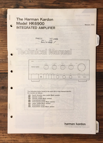 Harman Kardon HK 6900 HK-6900 Amplifier Service Manual *Original*