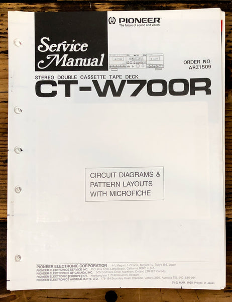 Pioneer CT-W700R Cassette Service Manual *Original*