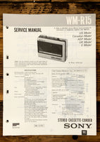 Sony WM-R15 Radio Cassette  Service Manual *Original*