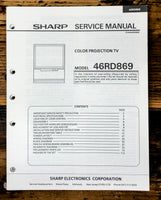 Sharp 46RD869 TV / Television Service Manual *Original*