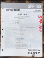 Sony SPP-100 Telephone Supp. Service Manual *Original*