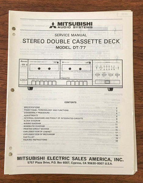 Mitsubishi DT-77  Service Manual *Original*