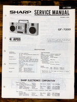 Sharp GF-7200 Radio / Boombox  Service Manual *Original*