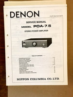 Denon POA-7.5 Amplifier  Service Manual *Original*