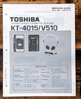Toshiba KT-4015 KT-V510 Cassette Player Service Manual *Original*