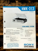 Sony HMK-313 Stereo  Service Manual *Original*