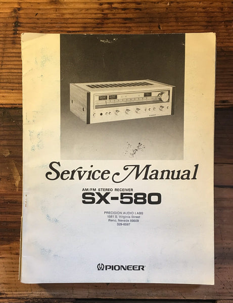 Pioneer SX-580 Receiver Service Manual *Original*