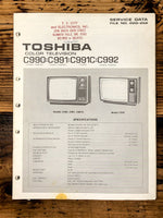 Toshiba C990 C991 C991C C992 TV / Television Service Manual *Original*