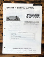 Sharp RP-6620 RP-8630 Record Player / Turntable Service Manual *Original*