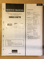 Sansui D-M77R Cassette / Tape Player Service Manual *Original*