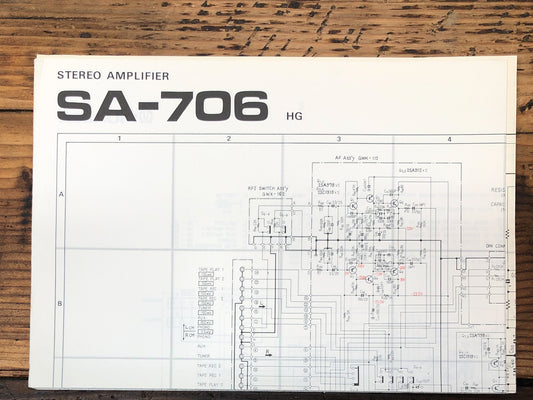 Pioneer SA-706 Amplifier  Service Manual *Original*