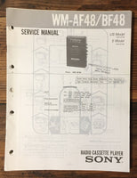 Sony WM-AF48 WM-BF48 Cassette Service Manual *Original*