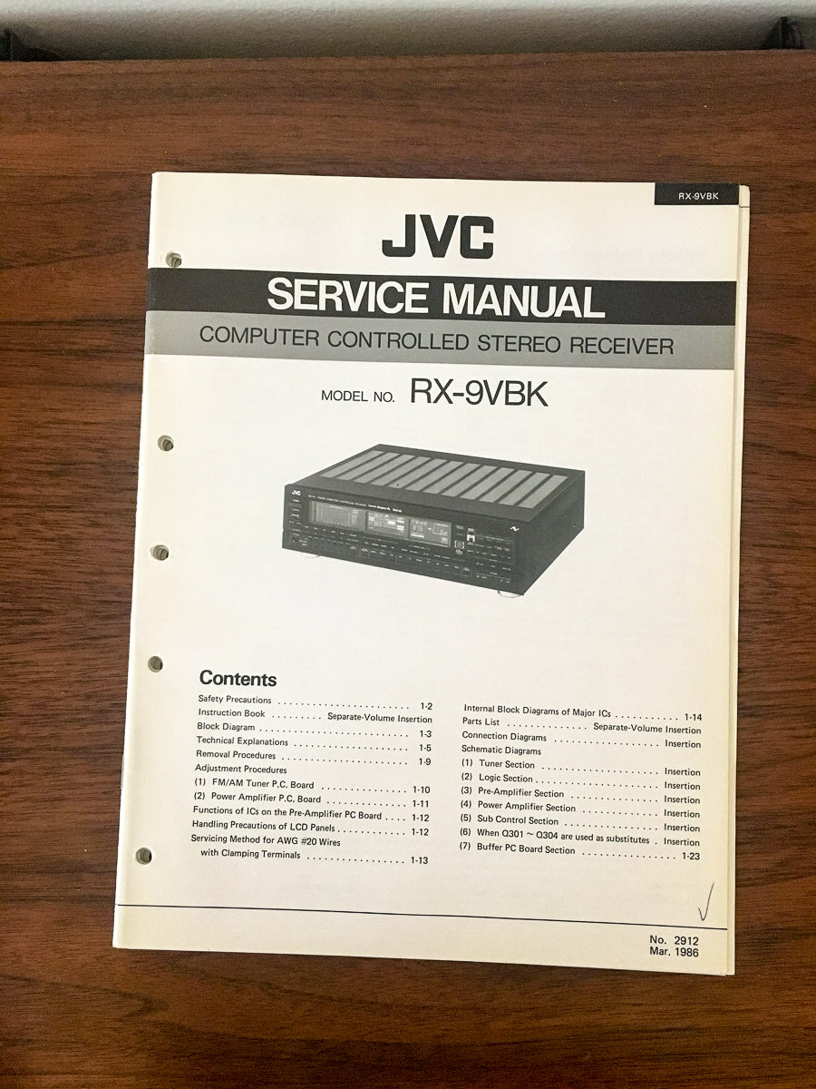 JVC RX-9 RX-9VBK Receiver Service Manual *Original*