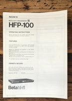 Sony HFP-1000 BETA HIFI  Owners / User Manual *Original*