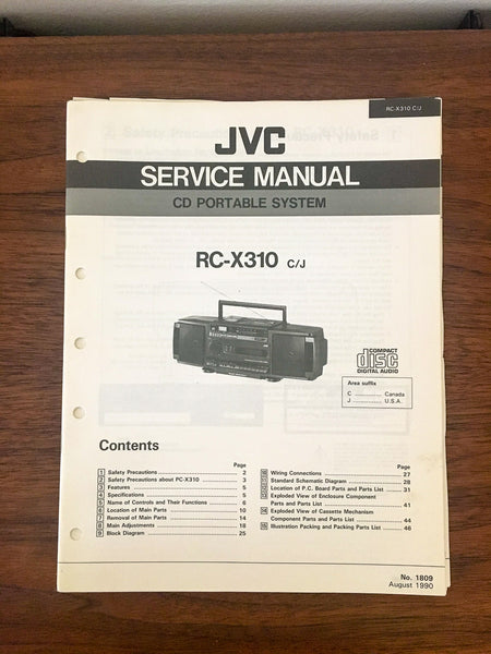 JVC RC-X310 RADIO / BOOMBOX Service Manual *Original*