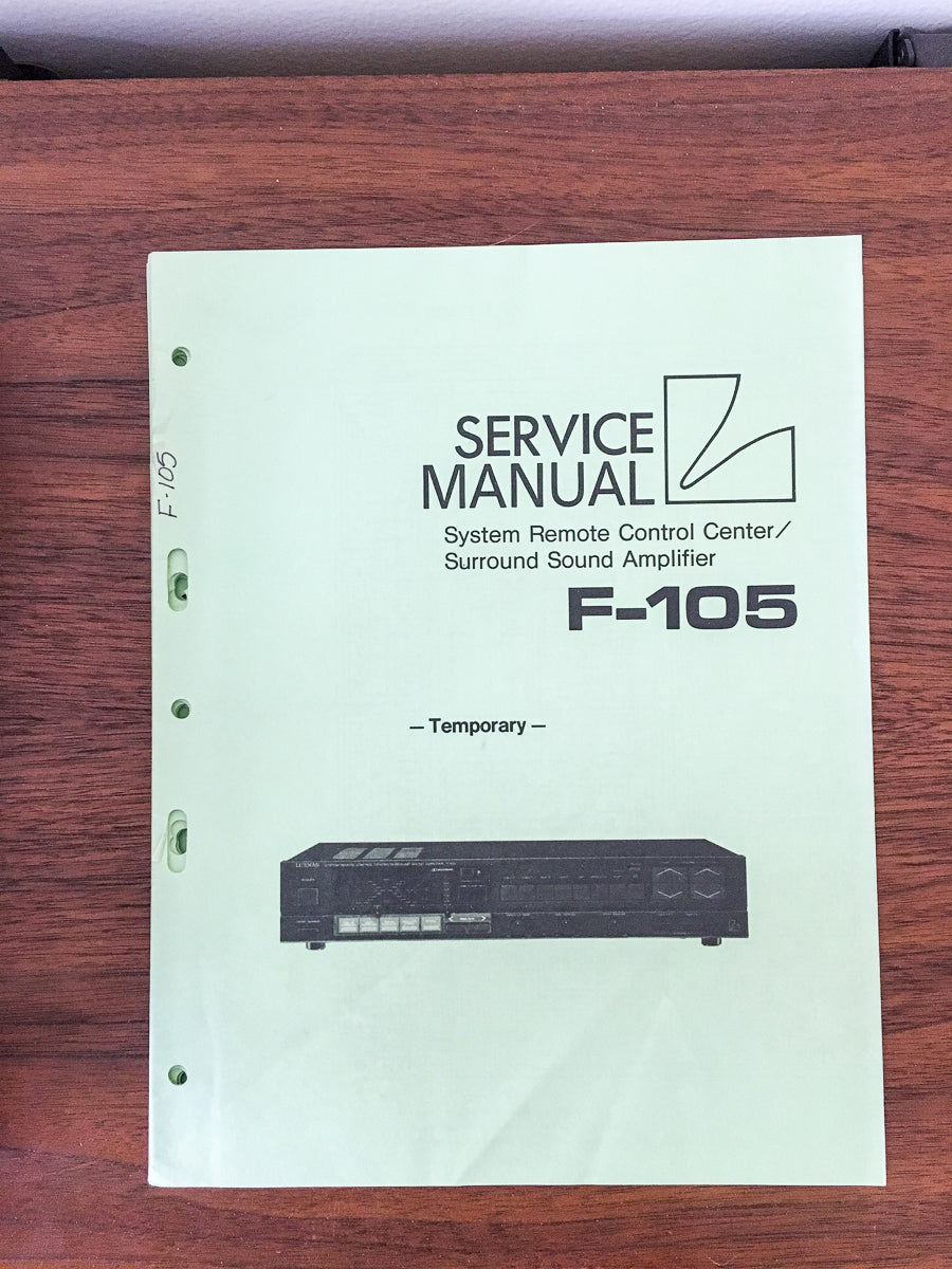 Luxman F-105 Surround Amplifier Temporary Service Manual *Original*