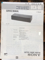 Sony BCA-80 Adapter  Service Manual *Original*