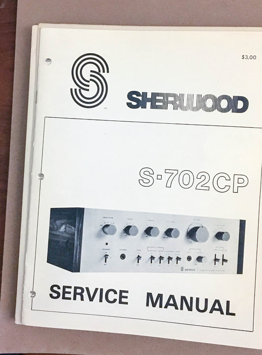 Sherwood S-702CP S702CP Amplifier  Service Manual *Original*