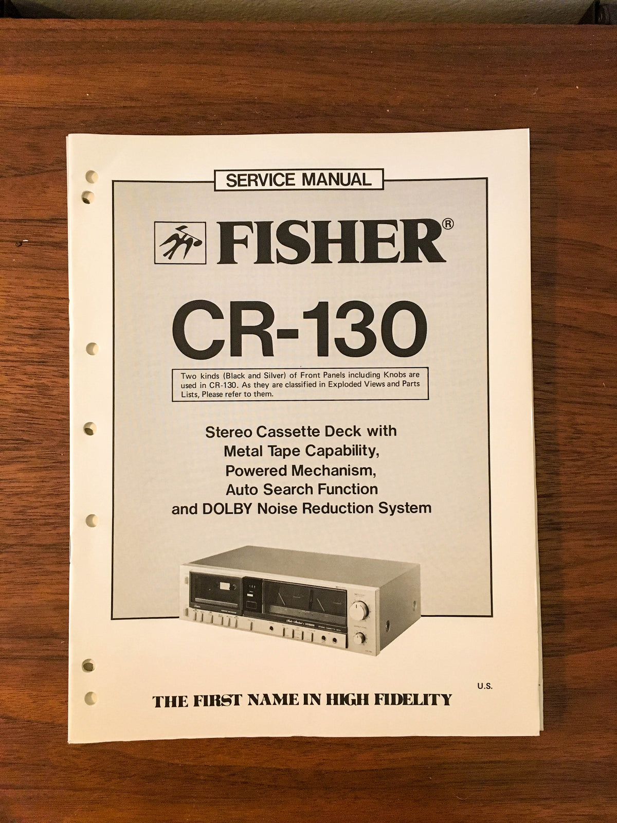Fisher CR-130 Cassette Service Manual *Original*